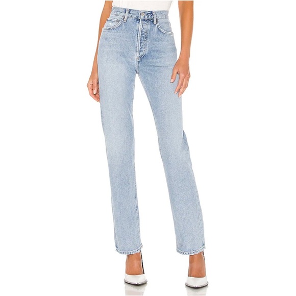 AGOLDE Lana Faded Blue Denim Jeans 26 Butt Rip - Picture 1 of 9